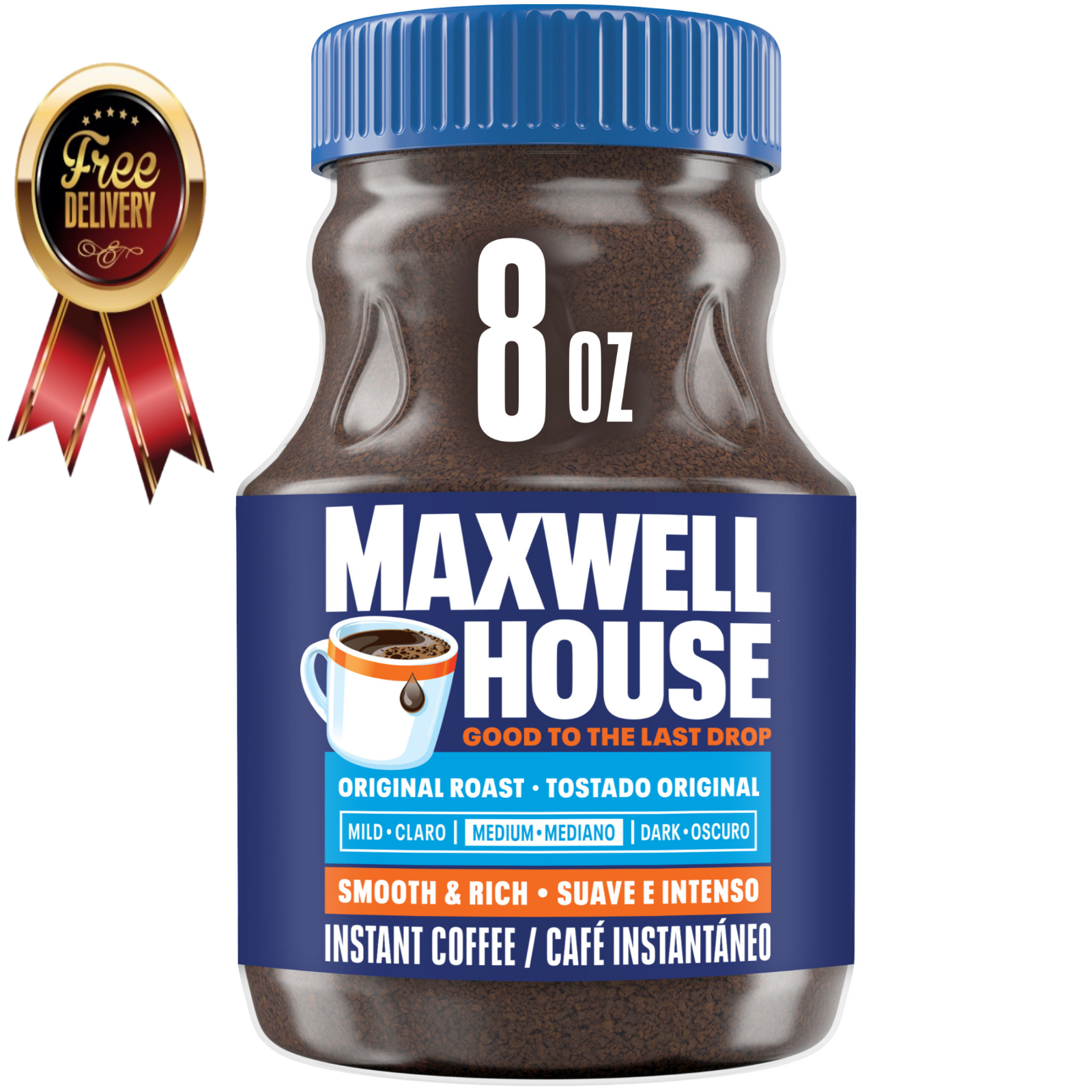 Maxwell House Original Roast Instant Coffee, 8 oz Jar