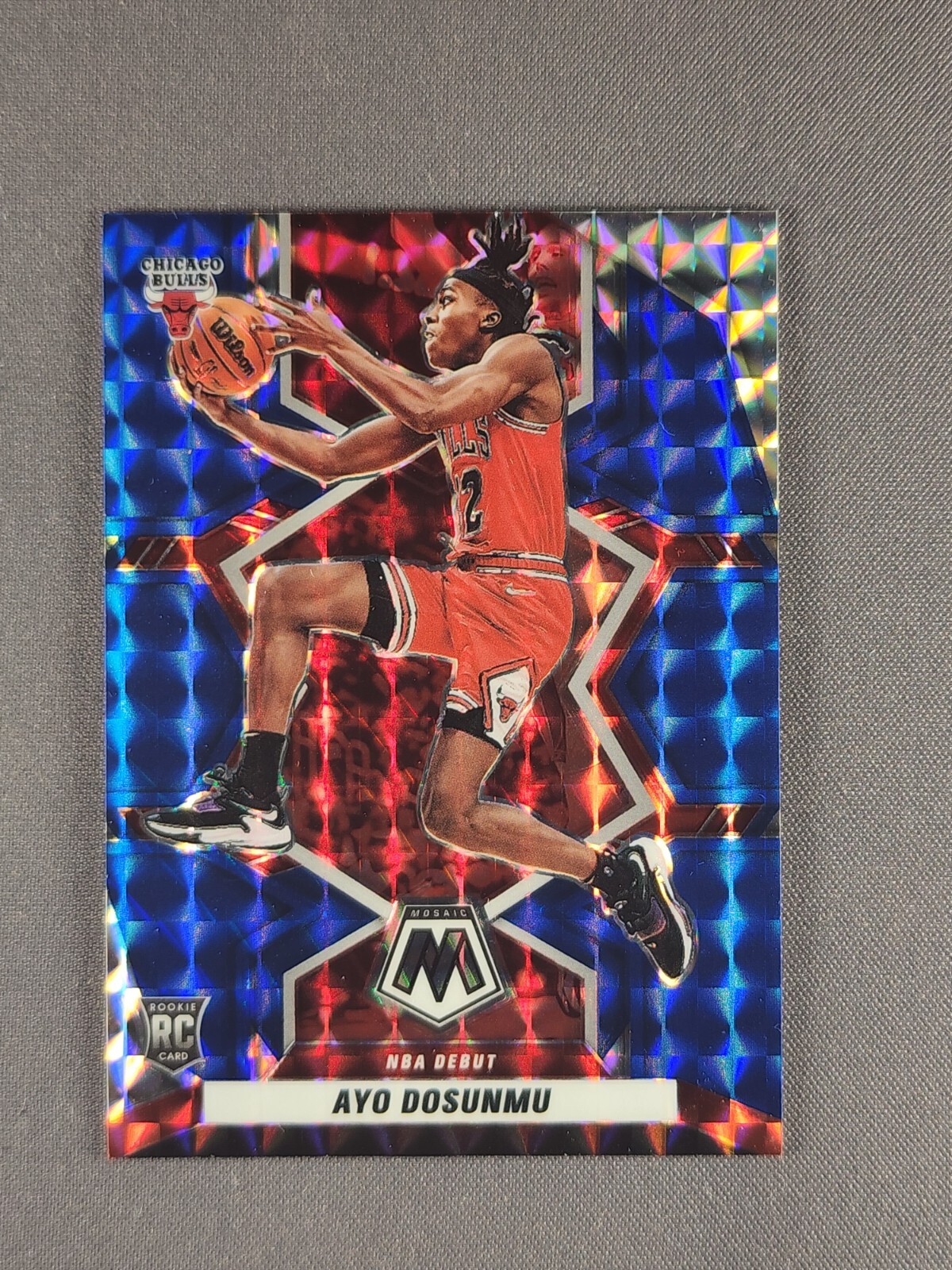 2021-22 Panini Mosaic #279 Ayo Dosunmu /99 Blue Prizm Rookie Card RC