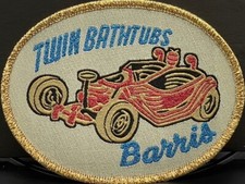 VRHTF NHRA GEORGER BARRIS KUSTOM CARS, TWIN BATH TUBS PATCH 4" X 3" EX CONDITION