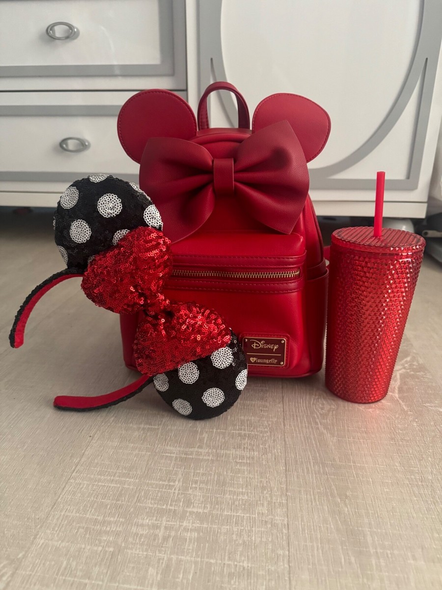 Loungefly disney's Red Minnie Mouse Faux leather mini backpack