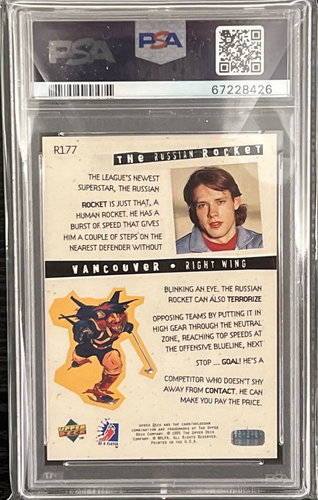 1994-95 Upper Deck Be A Player Fanimation #R177 Pavel Bure PSA 8 Canucks Rare - Picture 2 of 2