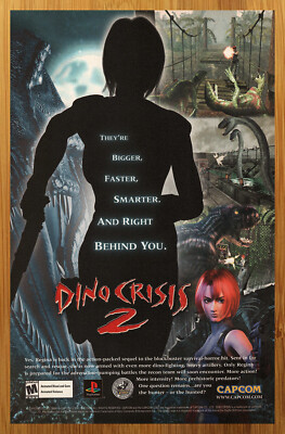 ディノクライシス２ B2ポスター 2000 Dino Crisis 2 PS1 Playstation 1 Print Ad/Poster Authentic