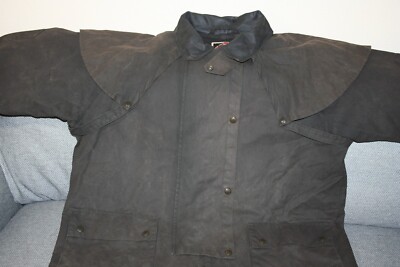 Waterproof Coat Brown Oilskin Lg Australian Outback Collection