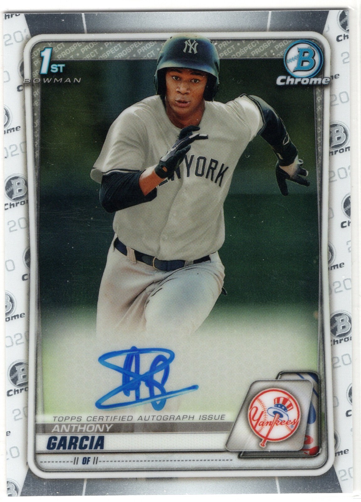 2020 Bowman Chrome 1st Prospect Autographs #CPAAG Anthony Garcia Yankees