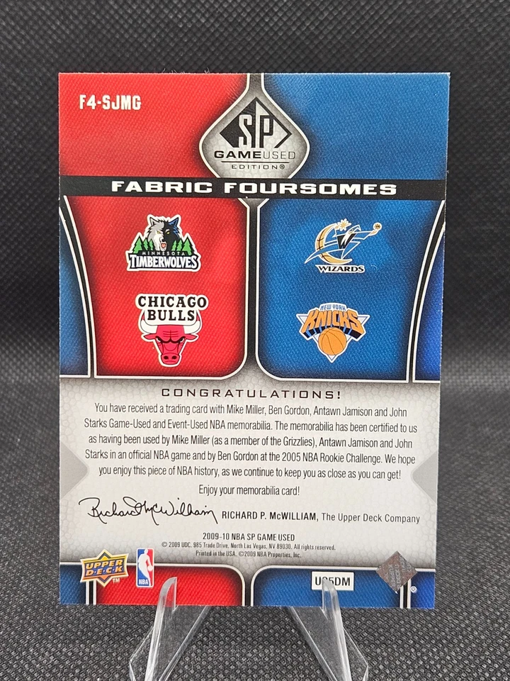 JOHN STARKS, JAMISON, GORDON, - Fabric Foursomes - Upper Deck 2009-10 - Image 2 of 2