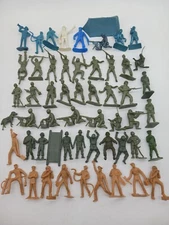 Vintage 1960 Tim Mee First Series WW2 Army GIs & Air Force Toy Soldier 55 Pc LOT