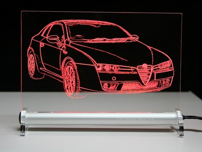 LED-Leuchtschild  mit    Alfa Romeo Brera   als  AutoGravur