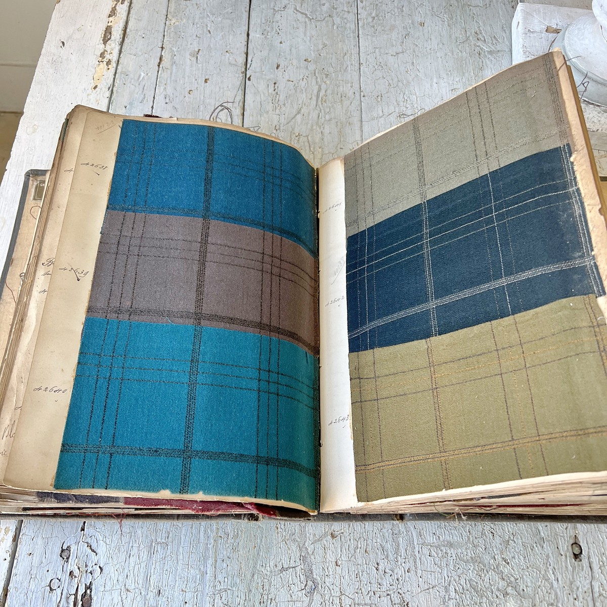 1929 Pattern Sample Swatch book antique French woven fabric