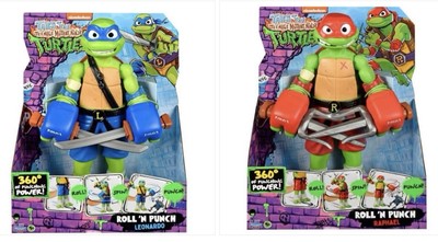 Teenage Mutant Ninja Turtles TMNT Roll 'N Punch Leonardo & Raphael New