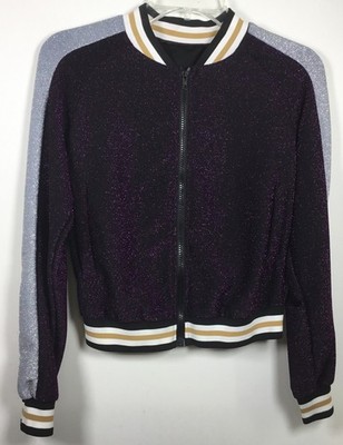 Girls Unbranded Purple Glittery Long Sleeve Zippered Small Jacket