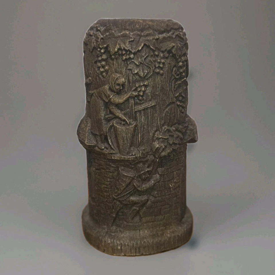 Enfriador de botellas de vino alemán de colección Ku Fa Bar Ware escena tallada con láser compuesto de madera Foto 2 de 4