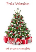 Weihnachten GlüCkwunschkarte Mit Umschlag Tannenbaum Geschenke Frohe Weihnachten