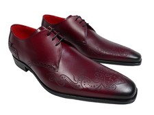 Jeffery-West MUSE Scarface 'BATON ROUGE' Burgundy Baroque Lasered Lace up Shoe