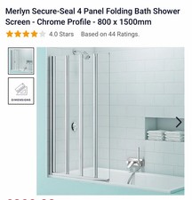 4 Folding Bath Shower Screen Enclosure Bi Fold Frame Wet Room Safety Glass Panel