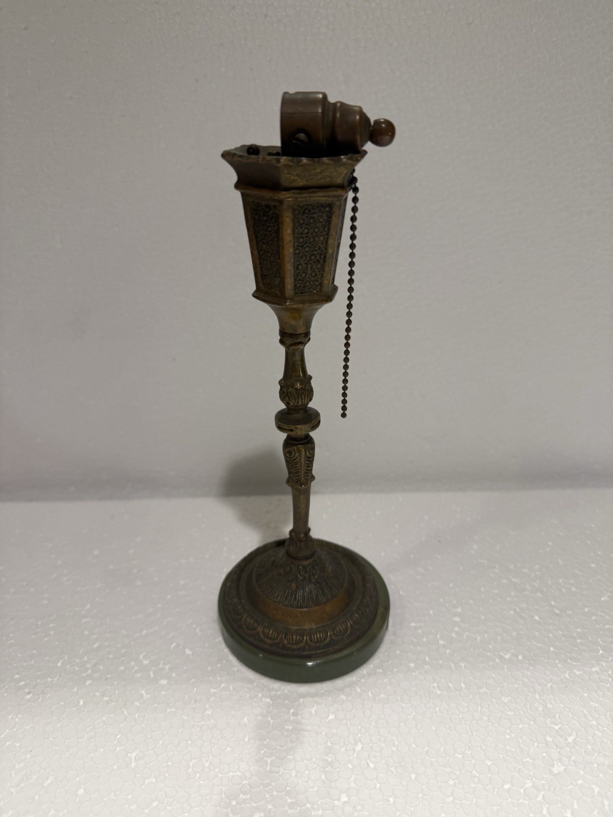 RARE 1920s Erhard & Sohne Silver Plated Brass Street Light Petrol Table Lighter 