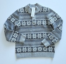 Janie and Jack 7 NWT NEW Grey Gray Fair Isle Winter Pullover Sweater BA1-43
