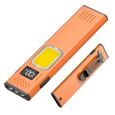 Magnetic LED Flashlight Mini COB Pen Light USB Type-C Charging Metal Clip Torch
