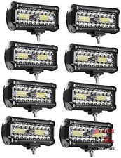 8Pcs 120W 12000LM Led Light, 7 Inch LED Light Bar Square Off Road Lights Spot