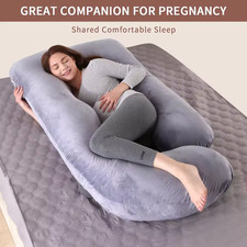 Pregnancy Pillow J Shaped Full Body Maternity Pillow for Belly Support