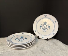 Vintage Noritake Progression BLUE HAVEN 9004 Set of 5 Dinner Plates 10.5"