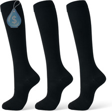 Compression Socks for Women Men 15-20 Mmhg, Knee High, 3 Pairs