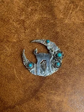 Kingman Turquoise Animal Pendant | Sterling Silver | A812