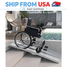 5 FT Portable Home Wheelchair Ramp Aluminum Non Skid Scooters Ramp with Handle