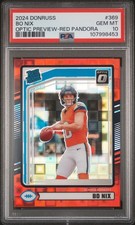 2024 PANINI DONRUSS OPTIC PREVIEW RED PANDORA #369 BO NIX ROOKIE RC PSA 10