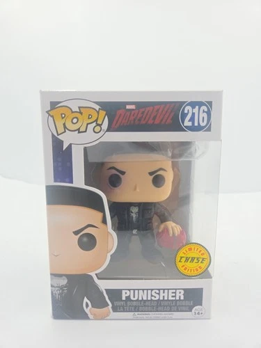 Funko Pop Marvel Punisher w/ Daredevil Mask #216 Chase VG + Hard Case Protector