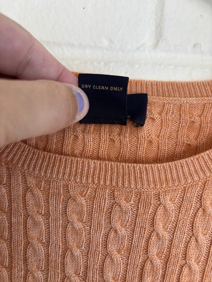 Brooks Brothers 346 Women’s Short Sleeve Cable Knit Sweater Silk & Cashmere Top - Image 3 of 4