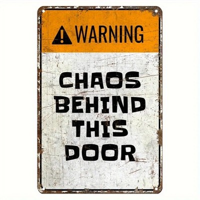 Halloween Warning Sign Aluminum Sign Vintage Humorous Door Decoration