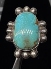 Thick VTN Old Pawn Native American Sterling High Grade Turquoise Ring sz7.75 — photo 8