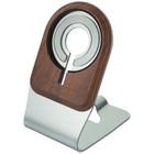 1Pc Aluminum Alloy Wireless Charger Rack Wood Wireless Phone Charger (Silver)
