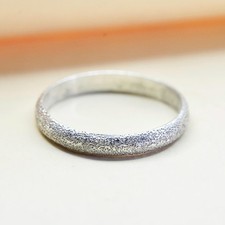 Size 8.25, vintage sterling silver handmade glittering ring, 925 stackable band