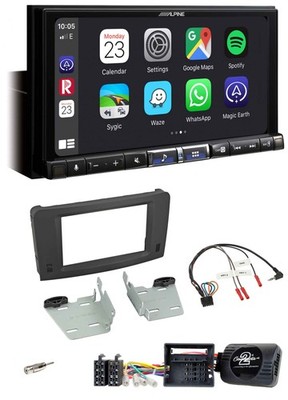 Alpine 2DIN DAB USB Lenkrad Bluetooth Autoradio für Mercedes M-Klasse 05-11 schw