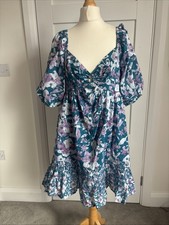 French Connection Breanna Cotton Mini Dress Uk 8 Id14