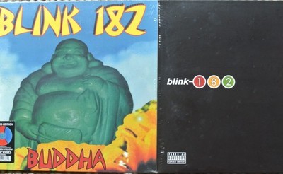 BLINK-182 Buddha LP Ltd Blue Red Strip Vinyl Gate + TakeOff Your Pants Jacket LP