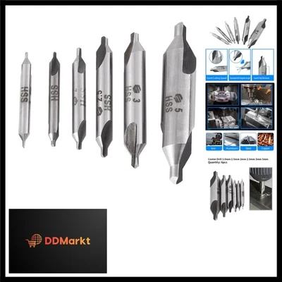 6 Stück Zentrierbohrer Metall Set, 60 Grad HSS Zentrierbohrer Center Drill Bi...