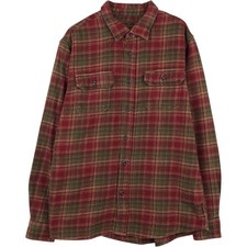 Used Orvis long-sleeved heavy flannel check shirt men's size L approx. 
