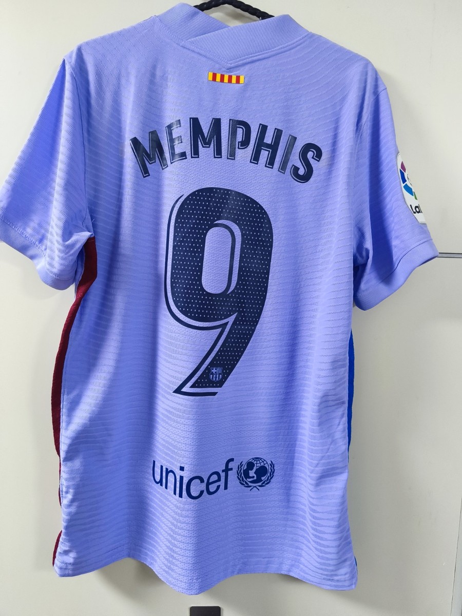 Nike Barcelona 2021/22 Memphis Authentic Away Soccer Jersey BNWT