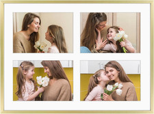 - 12X16 Aluminum Collage Picture Frame - Display 5X7 Pictures with 4 Openings Ma