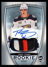 2018-19 Upper Deck The Cup Rookie Auto Patch Troy Terry #73 230/249 3 COLORS