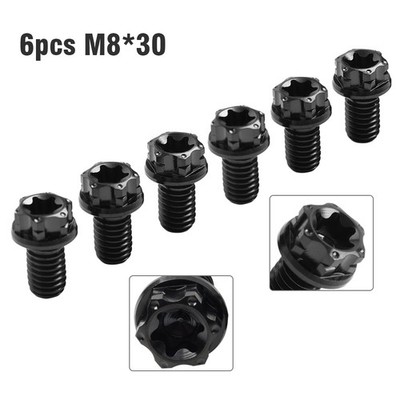 6 stücke Titan Schrauben Torx Kopf Flansch Schraube M8x30mm Schwarz Für Fahrrad