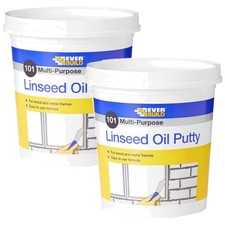 Natural Linseed Oil Putty 2 kg (2 Packs) - Enhanced Adhesion & Water Resistant