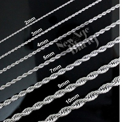 Stainless Steel Rope 316L Chain 2 - 10mm Durable  Men's Women's Necklace Link