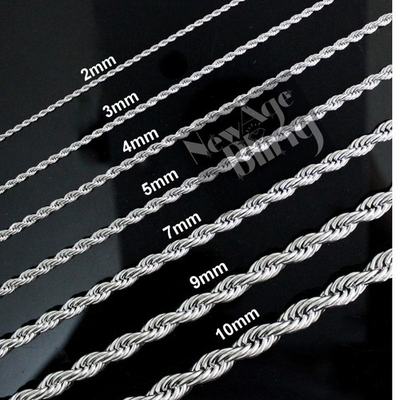 #ad Stainless Steel Rope 316L Chain 2 10mm Durable Men#x27;s Women#x27;s Necklace Link $11.24