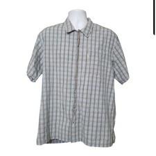 Columbia Sportswear Company Plaid Short Sleeve Button Up Shirt Men's Size Medium
