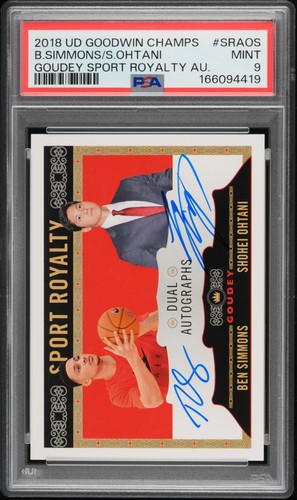 2018 UD GOODWIN CHAMPIONS SPORT ROYALTY SHOHEI OHTANI SIMMONS DUAL AUTO PSA 9