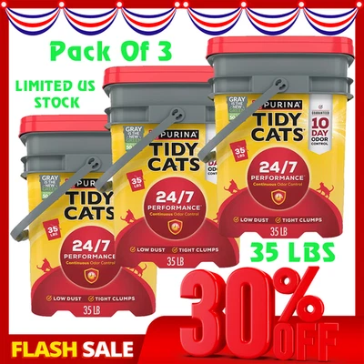 Purina Tidy Cats 24/7 Performance Clumping Multi Cat Litter Low Dust Pack of 3