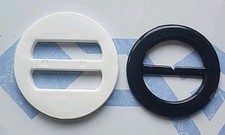 2 Vintage 1980s T Shirt Slide Clip white  black Plastic